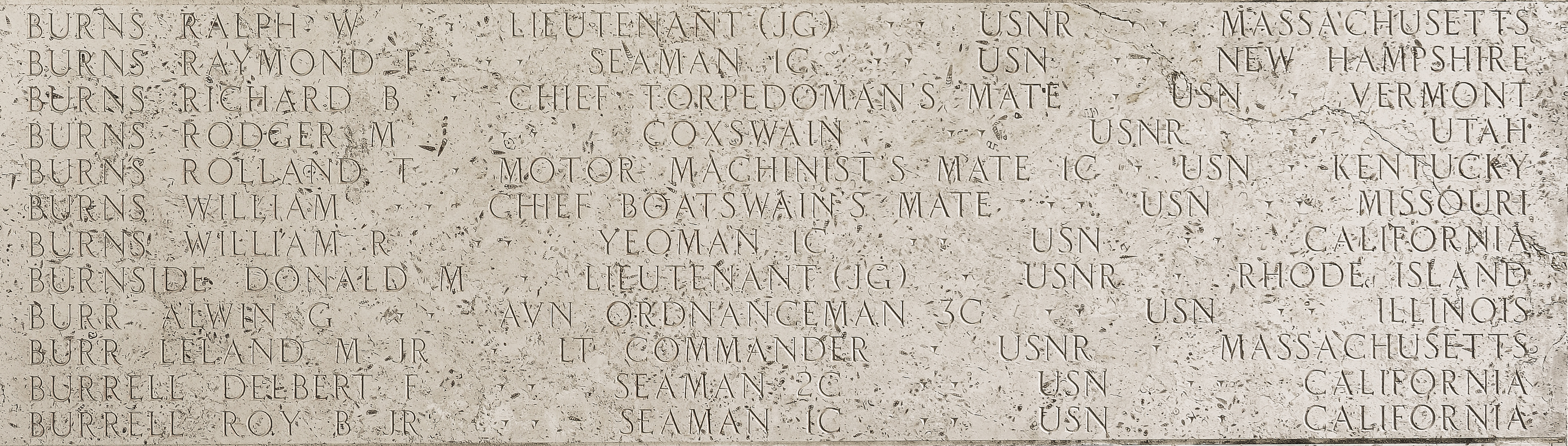 William  Burns, Chief Boatswain's Mate